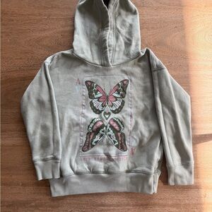 Abercrombie & Kids Girls Butterfly And Ace Of Hearts Hoodie Size 5/6